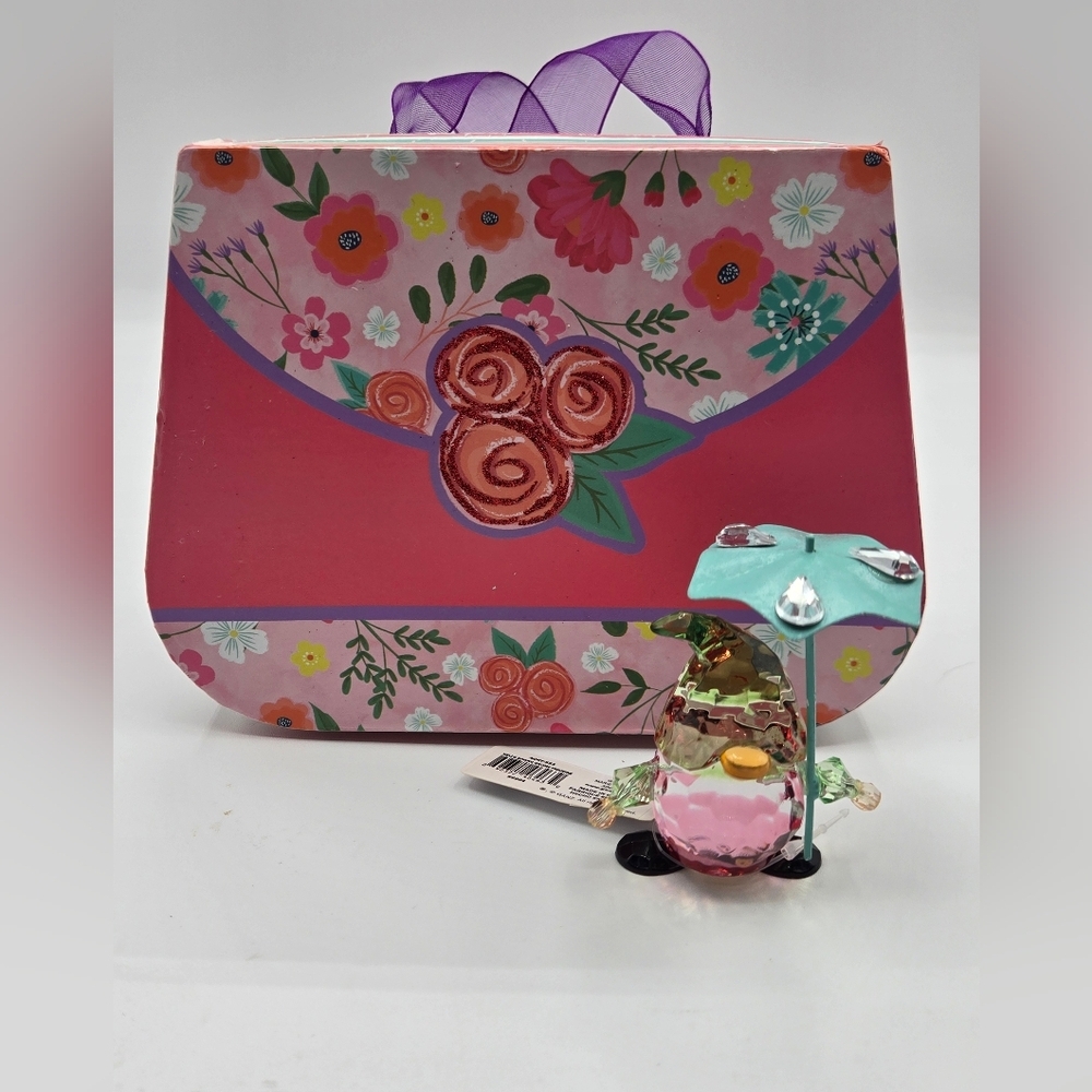 Spring Acrylic Gnome NWT In Purse Shape  Floral Gift Box